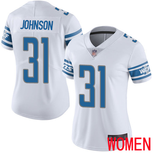 Detroit Lions Limited White Women Ty Johnson Road Jersey NFL Football 31 Vapor Untouchable